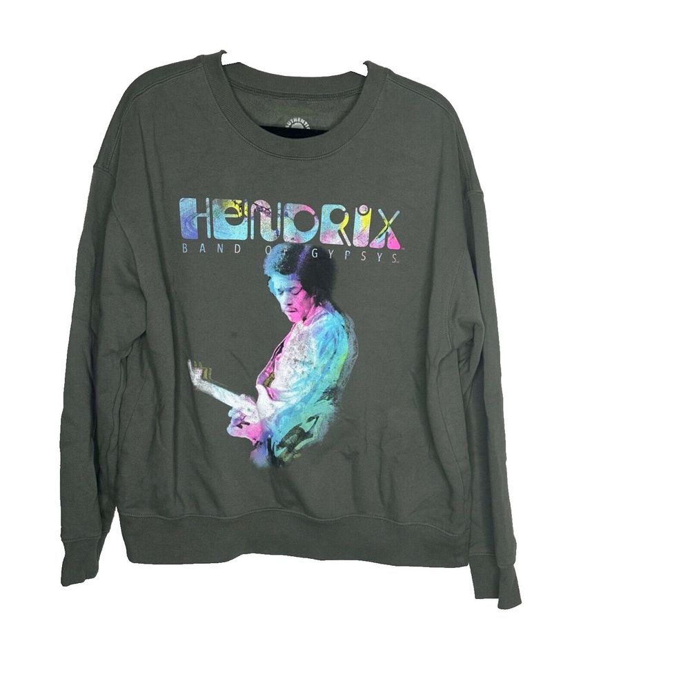 Hendrix Sweatshirt Mens XL Gray Reproduction Concert Tour Band Unisex